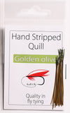 Polish Stripped Peacock Quills golden olive