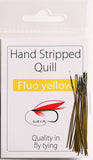 Polish Stripped Peacock Quills fluor. yellow